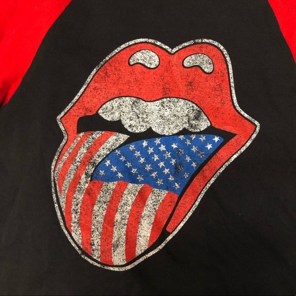 Rolling Stones Lips Raglan Concert T-Shirt - Picture 4 of 6